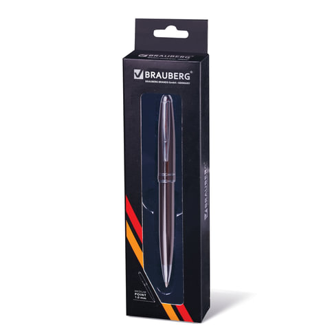 Ручка подарочная шариковая BRAUBERG "Oceanic Grey", корпус серый, узел 1 мм, линия письма 0,7 мм, синяя, 141420#S