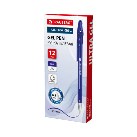 ����� ������� BRAUBERG "ULTRA GEL", �����, ����������� ���������� 0,5 ��, ����� ������ 0,35 ��, 144265, 60��.#S